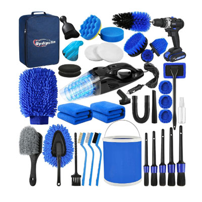 38Pcs Car Detailing Kit, Car Detailing Brush Set, Car Wash Cleaning Kit, Car Detailing Brushes, Professional Car Care Kit for Interior Exterior Wheels, Blue