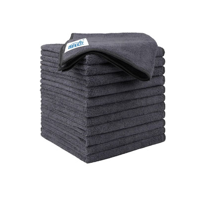 HOMEXCEL Microfiber Cleaning Cloth 12 Pack, 12.5 x 12.5 inch Microfiber Towels for Cars, Ultra Absorbent Washing Cloth, Lint Free Streak Free Cleaning Rags for Car, Kitchen, and Window (Grey)