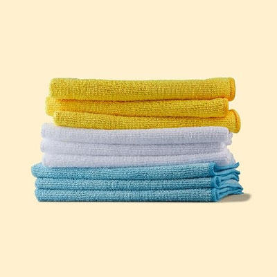Amazon Basics Microfiber Cleaning Cloths, Ultra Absorbent, Lint Free, Streak Free, Non-Abrasive, Reusable and Washable, 16