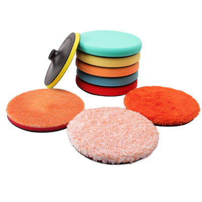 SPTA 9Pcs Polishing Pads Kit, 7 Inches Large Size Buffing Pads, Car Foam Buffing Sponge Pads Kit with 5/8