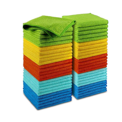 AIDEA Microfiber Cleaning Cloth, 50PK, Microfiber Towels for Cars, Premium Wash Cloths, Dusting Cloth Cleaning Rags, Absorbent Towels for SUVs, House, Kitchen, Window, Cleaning Supplies12×12