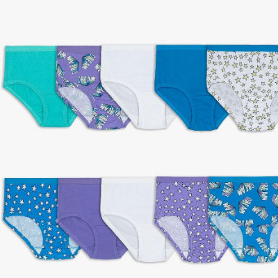 Fruit of the Loom Girls' Cotton Brief Underwear Multipacks