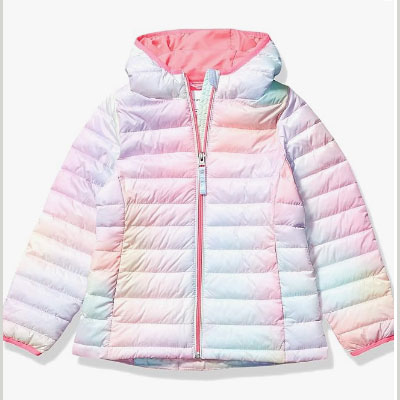 Amazon Essentials Girls and Toddlers' Lightweight Water-Resistant Packable Hooded Puffer Jacket