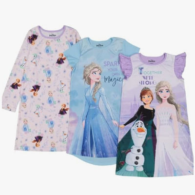 Disney girls 3-pack Nightgowns, Soft & Cute Pajamas for Kids