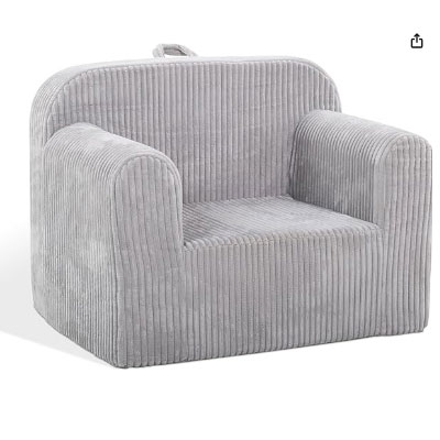 Ulax furniture Kids Convertible Sofas Children Lounge Chair (Grey)