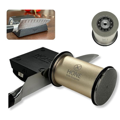 ???? Knife Sharpener: Engineered in Canada, Knife Blade Repair and Restoration Tool with Ball Bearings and Detachable Dual-Sided Diamond Sharpening Plates.