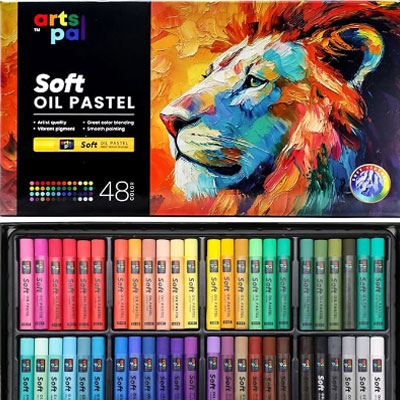Soft Oil Pastels Set of 48 Vibrant Colors, Smooth and Soft Oil Pastel Crayons for Artists, Beginners, Teachers, Students, Great Blending and Layering for Art Supplies, Art Painting, Drawing