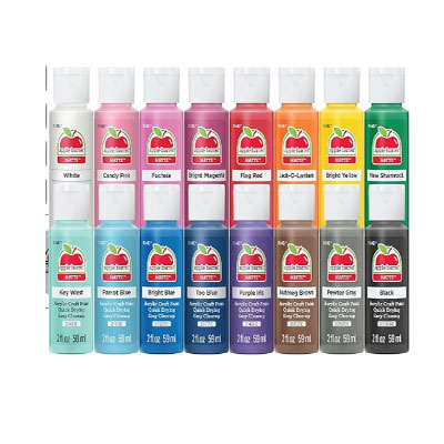 Apple Barrel, Vibrant Spectrum Collection Acrylic Craft Paint, PROMOABIII, 2 fl oz each, 16 assorted matte colors, 16 count
