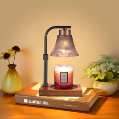 mocosa Candle Warmer Lamp, Dimmable Electric Candle Warmer, Adjustable Height Wax Melt Warmer for Scented Wax & Jar Candles, Gifts for Mom, Home Décor(Square Base)