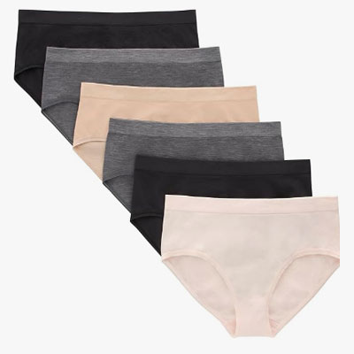 Hanes Underwear, Seamless Panties, Boyshort & Hipster, 6-Pack