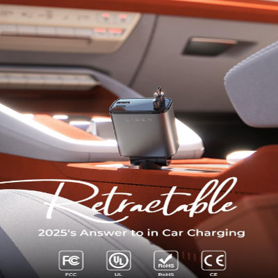 LISEN Retractable Car Charger, 69W Cars Adapter USB C Fast Charger, Car Accessories for Women Men, Christmas for Gifts for Dad Mom, Gifts for Women Men, for iPhone 17 Pro Max Air 16 15 14 13 Plus