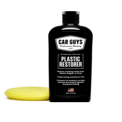 CAR GUYS Plastic Restorer | Bring Plastic, Rubber, and Vinyl Back to Life! | User Friendly Trim Restorer | Safe Auto Detailing Supplies | 8 Oz Kit with Foam Applicator