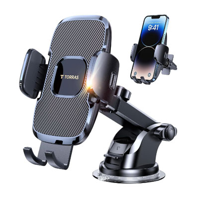 TORRAS Military-Grade Phone Holders for Your Car?96+LBS Strongest Suction? Car Phone Holder Mount, Ultra-Durable Cell Phone Car Mount for Dashboard Windshield Vent for iPhone 17 16 15 14 13 Pro Max