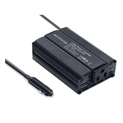 150W Power Inverter 12V DC to 110V AC Car Plug Adapter Outlet Converter with 2.4A Dual USB AC car Charger for Laptop Computer