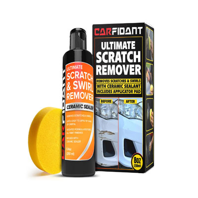 Carfidant Scratch Repair and Swirl Remover - Car Paint Scratch Remover & Restorer Kit with Buffer Pad - Polishing & Waxing Kits - Compound for Vehicles Paint Repair - 8.4 fl. Oz.