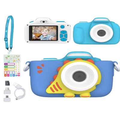 myFirst Camera 3 - Kids Digital Camera, Video Camera for Toddlers, 16MP, 1080HD Video, MicroSD Card, with Selfie & Macro Lens, LED Flash, Neck Lanyard, for Kids 3-12 (Blue)