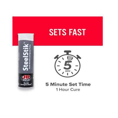 J-B Weld 8267 SteelStik Steel Reinforced Epoxy Putty Stick - 2 oz.