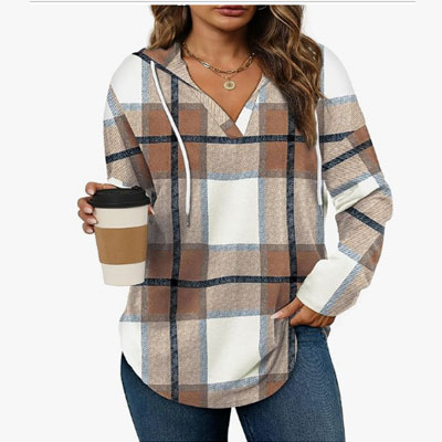 Bofell Womens Fashion Tops Hoodies for Women Pullover Oversized Sweatshirts Long SLeeve Shirts Loose Fit