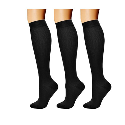 CHARMKING Compression Socks for Women & Men Circulation (3 Pairs) 15-20 mmHg is Best Support for Athletic Running Cycling