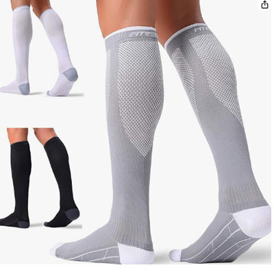 FITRELL 3 Pairs Compression Socks for Women and Men 20-30mmHg-Circulation Support Socks