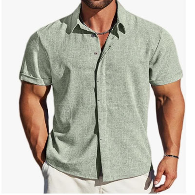 MAPICK Linen Shirts Short Sleeve Casual Shirt Tops