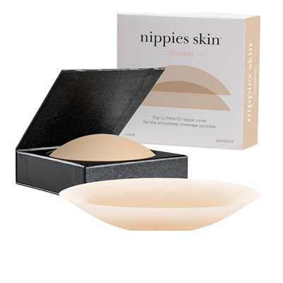 Nippies Nipple Covers for Women - Reusable Sticky Silicone Pasties with Travel Case - Original Circle