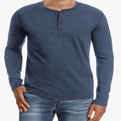 Sailwind Mens Henley Long Sleeve T-Shirt Cotton Casual Shirt