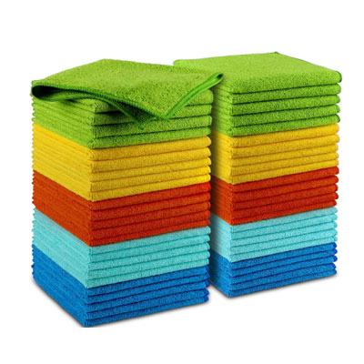 AIDEA Microfiber Cleaning Cloth, 50PK, Microfiber Towels for Cars, Premium Wash Cloths, Dusting Cloth Cleaning Rags, Absorbent Towels for SUVs, House, Kitchen, Window, Cleaning Supplies12×12