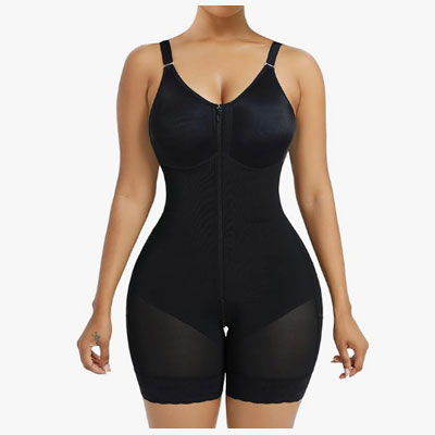 YIANNA Fajas Colombianas Postpartum Shapewear for Women Tummy Control Butt Lifter Body Shaper with Zipper Crotch