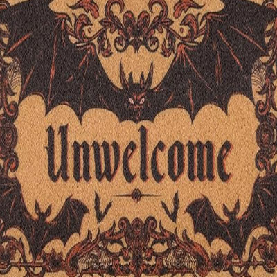 Halloween Door Mat for Front Door, Spooky Halloween Doormat with Bat, Indoor Outdoor Doormat with Unwelcome Pattern, Gothic Decor for Porch, Entryway, 17'' x 29.5”
