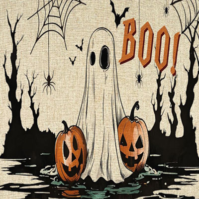 Halloween Door Mat Pumpkins Ghost Boo Doormat Front Porch Decorative Non Slip Rubber Backing Welcome Mat for Outdoor Indoor Entryway Yard Home Festival Decor 17x29 Inch