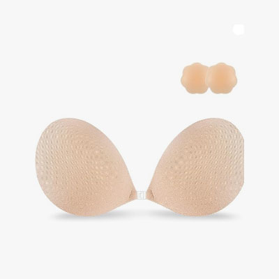 Niidor Adhesive Bra Strapless Sticky Invisible Push up Silicone Bra for Backless Dress with Reusable Nipple Covers