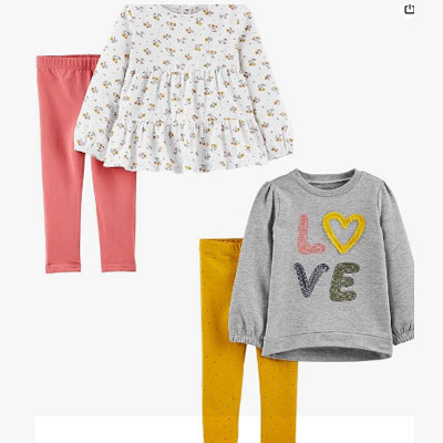 Simple Joys by Carter's girls 4-piece Playwear Set