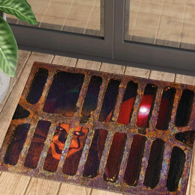 Halloween Welcome Doormats Horror Movie Door Mat 3D Checkered Dancing Clown Doormat Non Skid Area Rugs Outdoor Or Indoor Floor Mats for Bathroom Kitchen Front door Decorations 17x29.5 in (White)