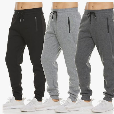PURE CHAMP 3 Pack Fleece Active Athletic Jogger Sweatpants
