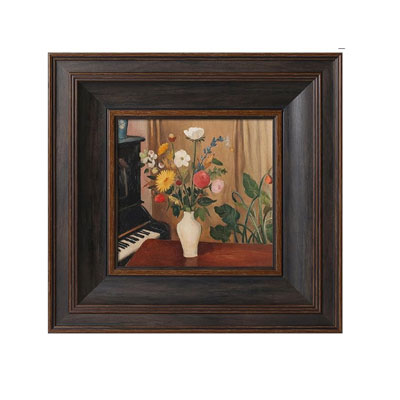 CCPEAR Framed Wall Art for Living Room, Vintage Flower Wall Decor, Vase Bouquet Artwork for Bathroom Bedroom Office Cafes, 10x10in