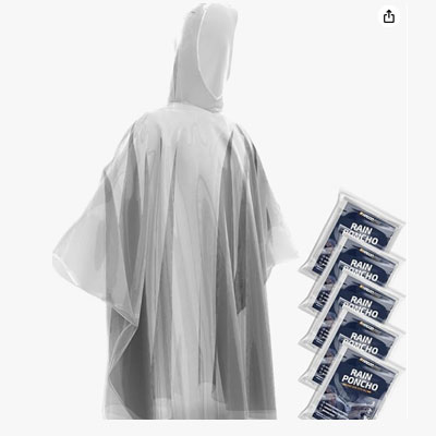Hagon PRO Disposable Rain Ponchos for Adults (5 Pack)