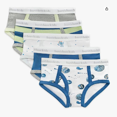Burt's Bees Baby Toddler Boys' Underwear, Organic Cotton, Tag-Free Comfort Briefs