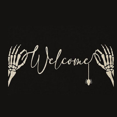 Roszwtit Halloween Door Mat 30 X 17 Inch Halloween Skull Doormat Indoor Outdoor Entrance Floor Mat Non Slip Halloween Decor Rubber Welcome Mats